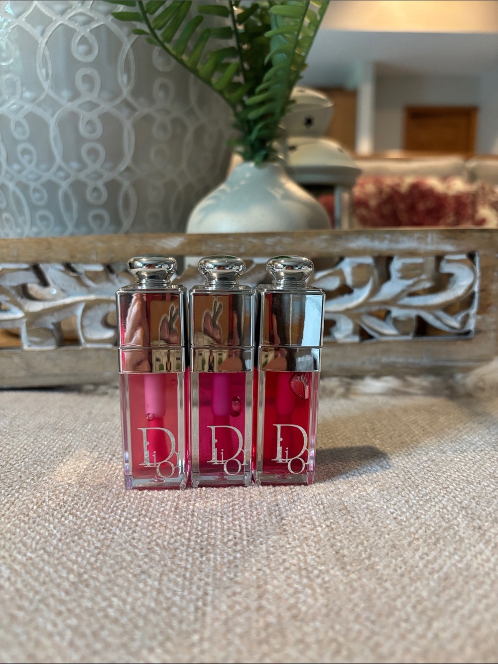 Dior Lip Glow Oil trio - Bright Pink , Hot Pink and reddish pink